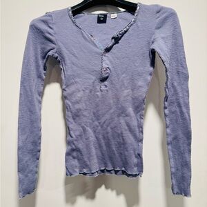 BDG Lavender/Blue Long Sleeve Knit Top